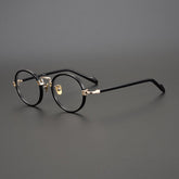 Kin Vintage Acetate Round Glasses Frame Round Frames Southood Gold Black-Round
